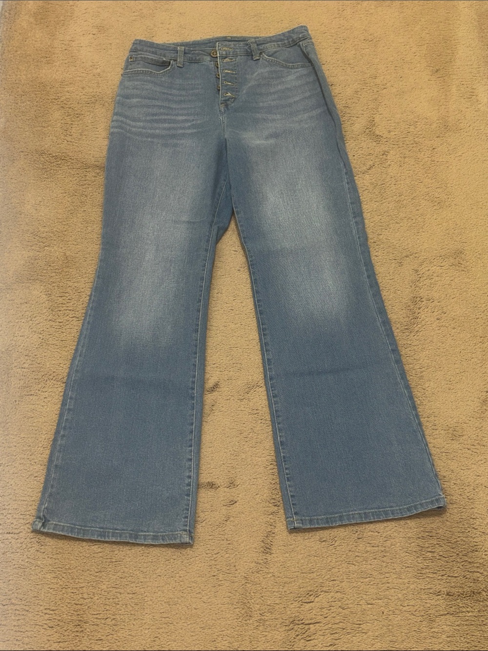 INC International Concepts Light Blue High-Rise Flare Jeans with Button-Fly